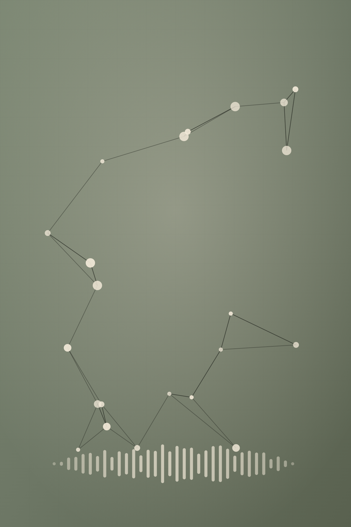 Network of connected nodes representing multilingual audiences