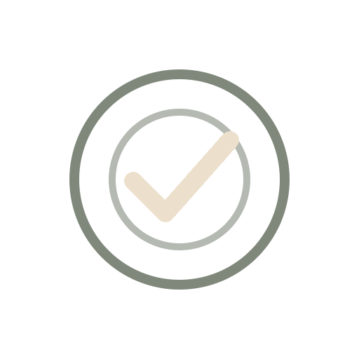 Checkmark inside concentric circles