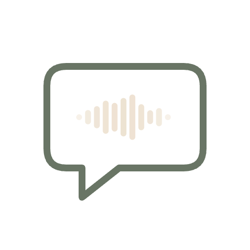 Speech bubble containing an audio waveform