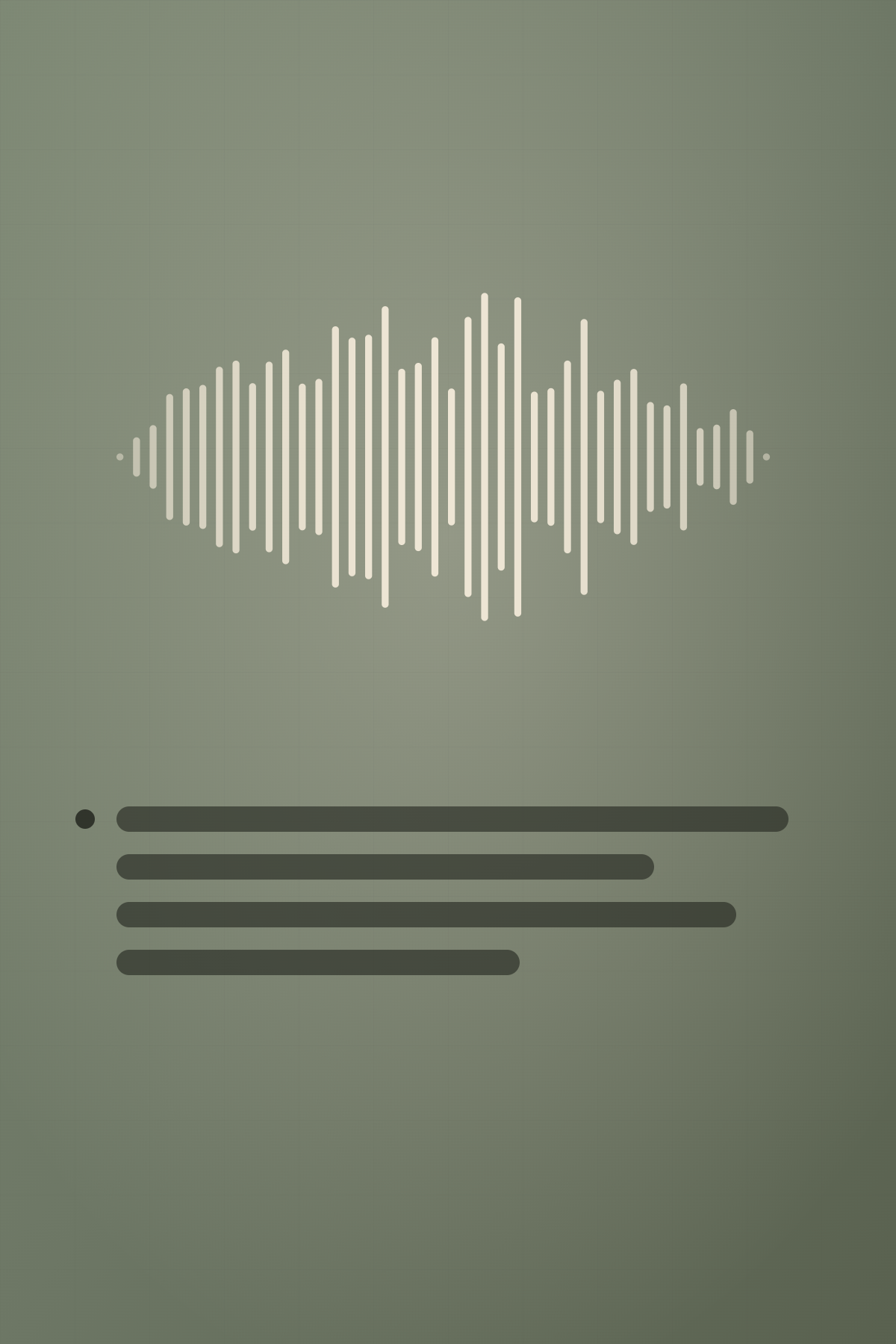 Audio waveform above stacked subtitle lines